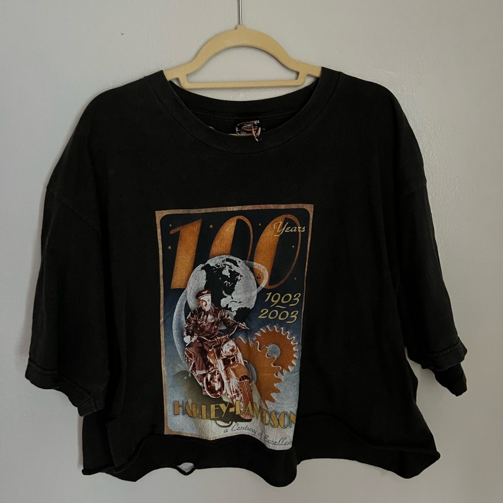 Vintage Harley Davidson Cropped T-Shirt